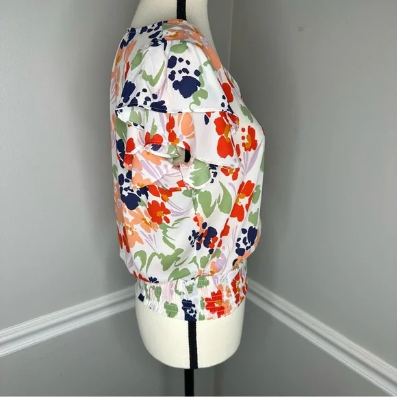 Ann Taylor factory bright floral blouse - Picture 3 of 7